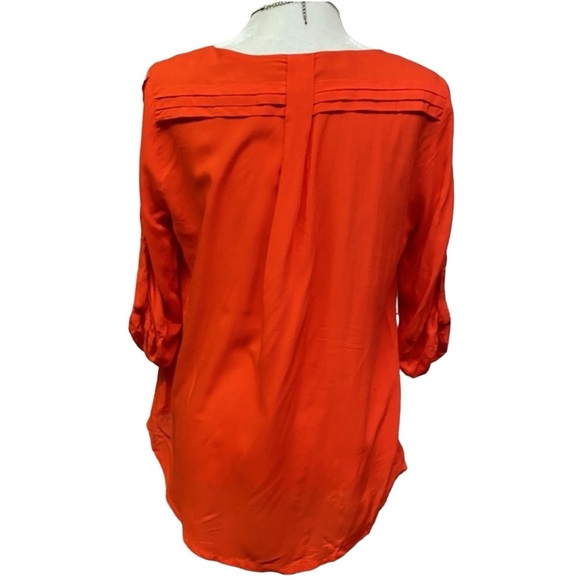 Anthropologie Edme & Esyllte Orange Red Blouse - Picture 5 of 6